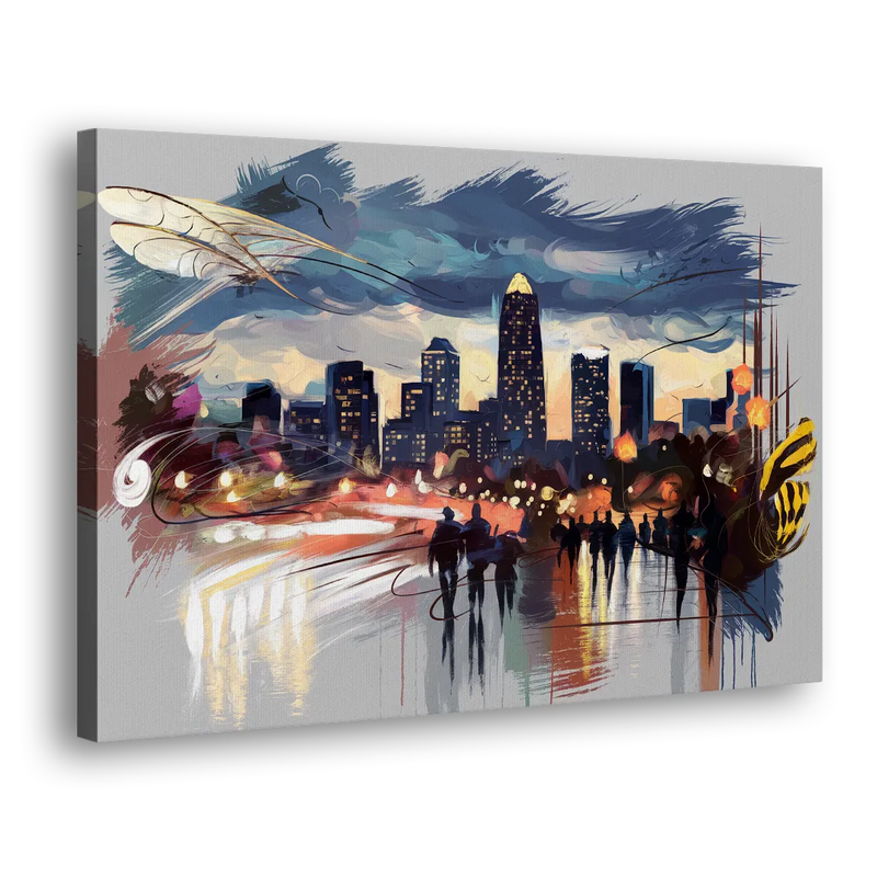 Charlotte Hornets Tribute - Canvas Print Art Sides