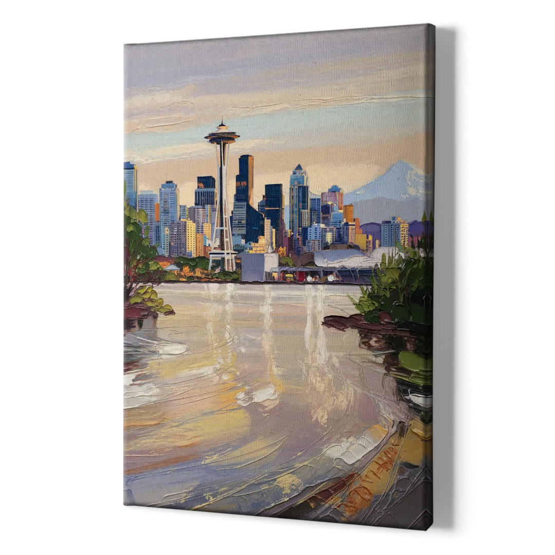 Seattle Nature Meets City - Canvas Print Art Sides