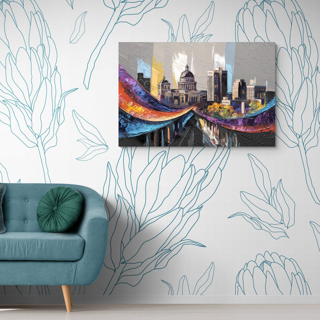 Des Moines Historic Landmarks - Canvas Wall Art Living Room
