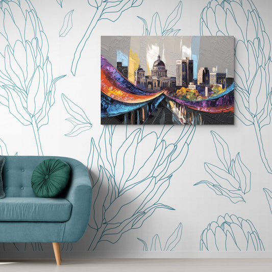Des Moines Historic Landmarks - Canvas Wall Art Living Room