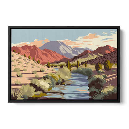 Santa Fe Mountain View - Black Frame Canvas