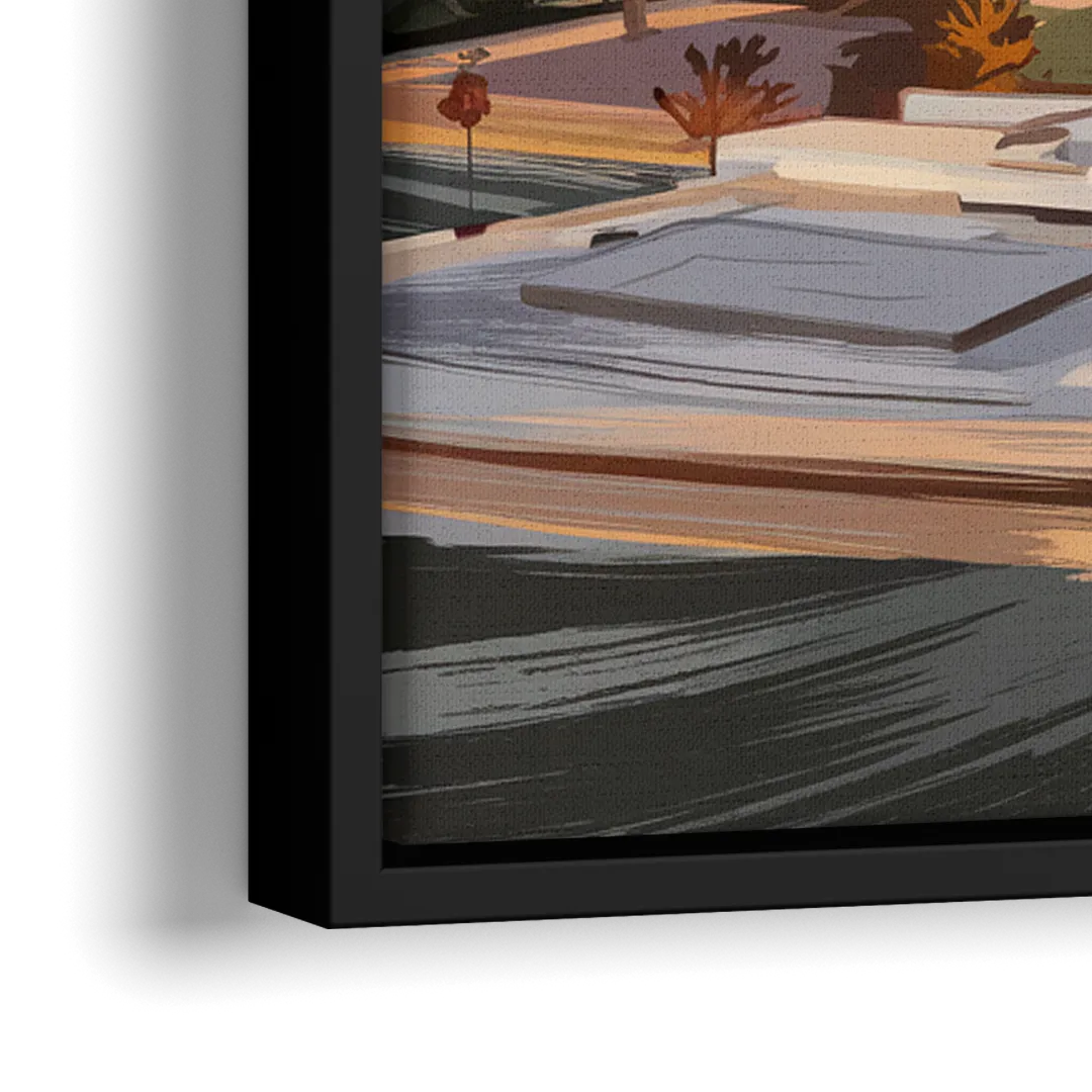 Joseph Skyline Sunset - Close-Up Black Frame Canvas