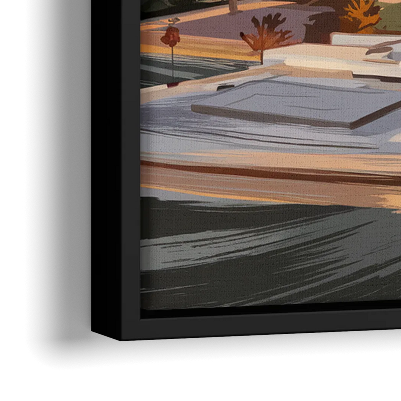 Joseph Skyline Sunset - Close-Up Black Frame Canvas