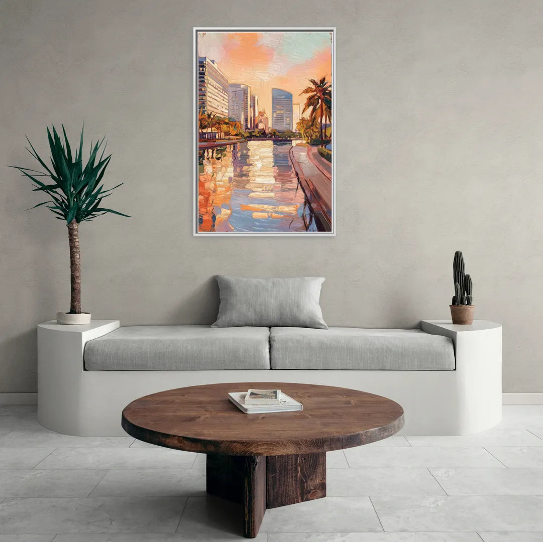 St. Petersburg Downtown Charm - Living Room White Frame Canvas