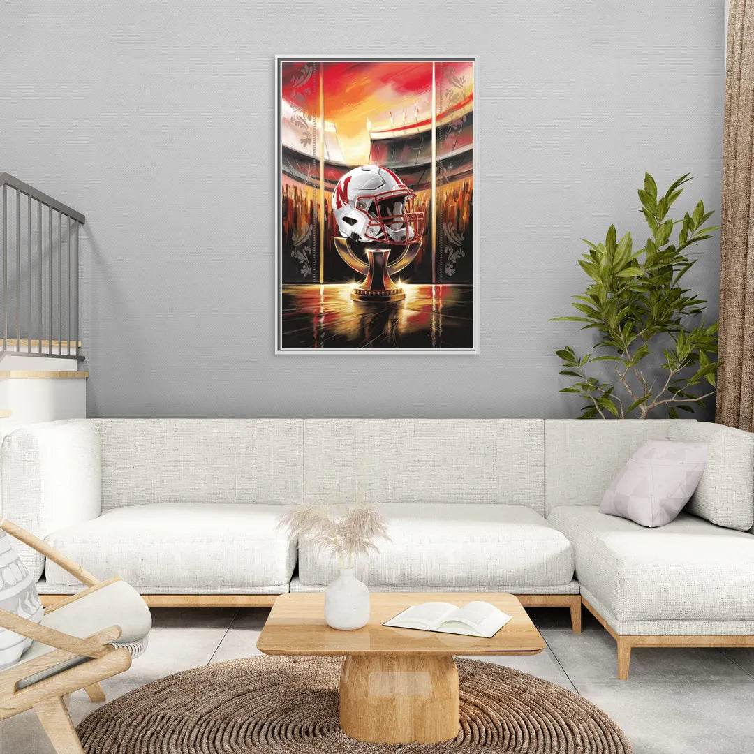 Omaha Cornhusker Spirit - Living Room White Frame Canvas