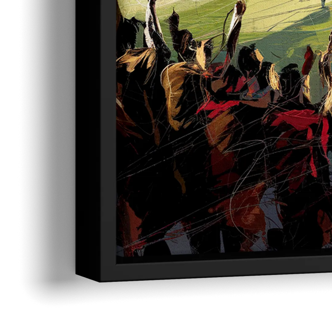 Atlanta United Team Celebration - Close-Up Black Frame Canvas