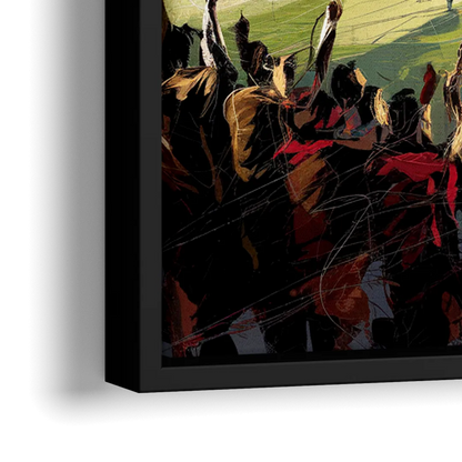 Atlanta United Team Celebration - Close-Up Black Frame Canvas