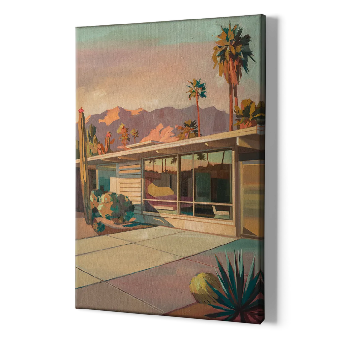 Palm Springs Retro Architecture - Canvas Print Art Sides