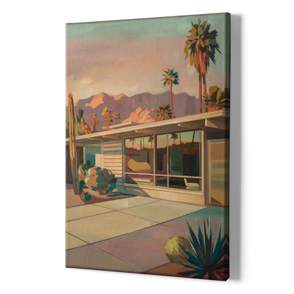 Palm Springs Retro Architecture - Canvas Print Art Sides
