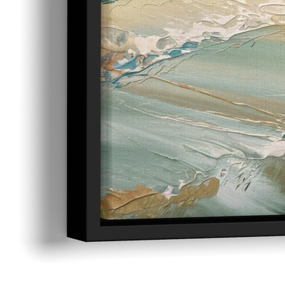 Seaside Shoreline Escape - Close-Up Black Frame Canvas