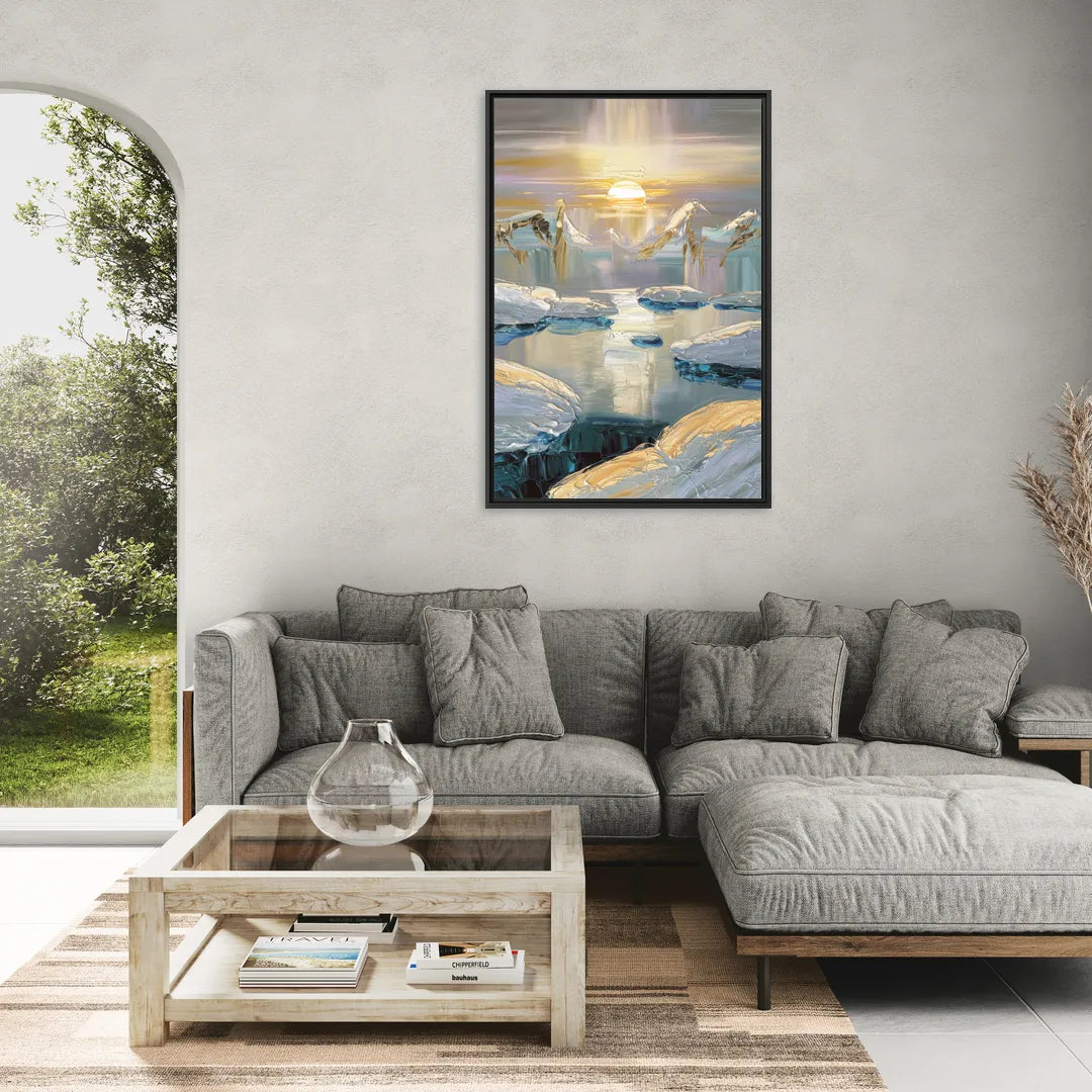Anchorage Midnight Sun - Living Room Black Frame Canvas