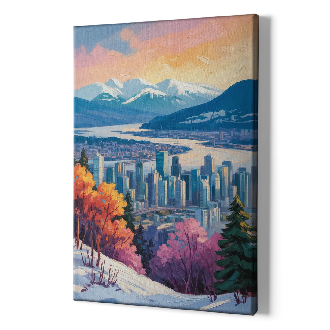 Vancouver Snowy Mountains - Canvas Print Art Sides