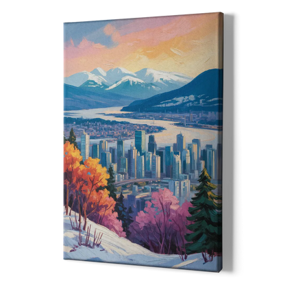 Vancouver Snowy Mountains - Canvas Print Art Sides