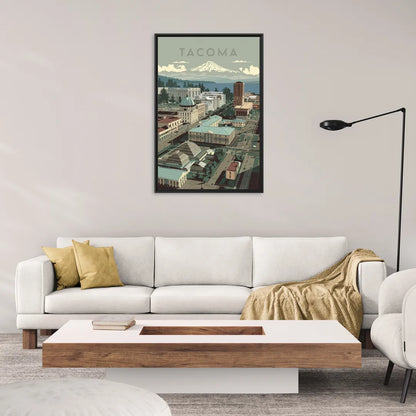 Tacoma Historic Landmarks - Living Room Black Frame Canvas