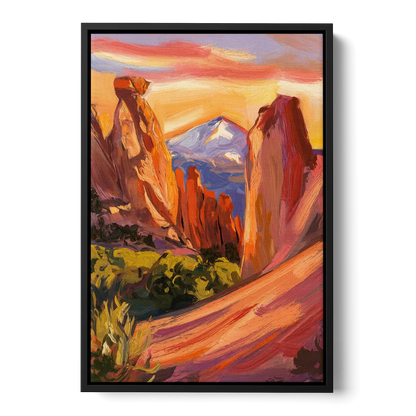 Colorado Springs Mountain View - Black Frame Canvas