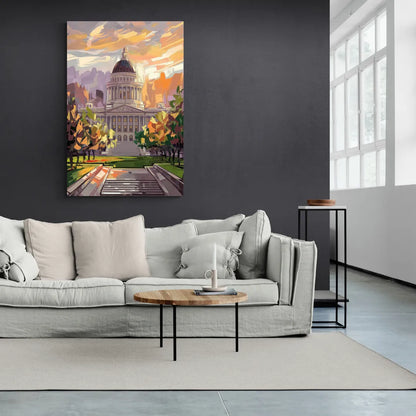 Salt Lake City Capitol Building - Canvas Wall Art Living Room