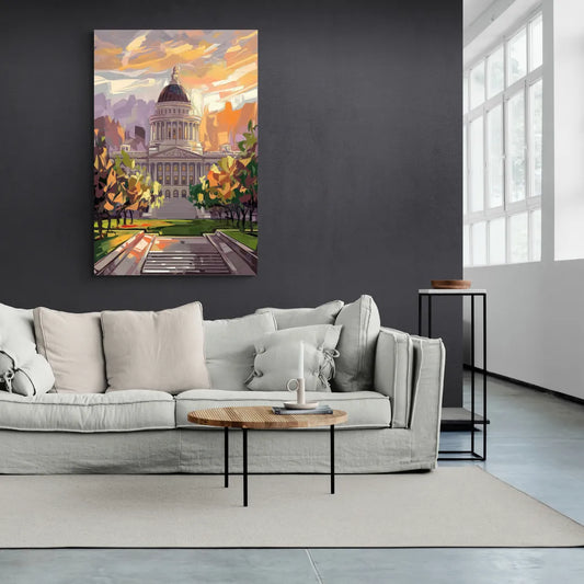 Salt Lake City Capitol Building - Canvas Wall Art Living Room