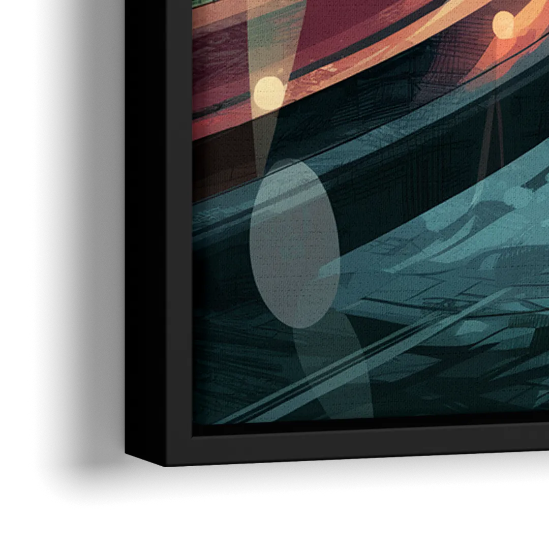 Richmond Riverfront Views - Close-Up Black Frame Canvas
