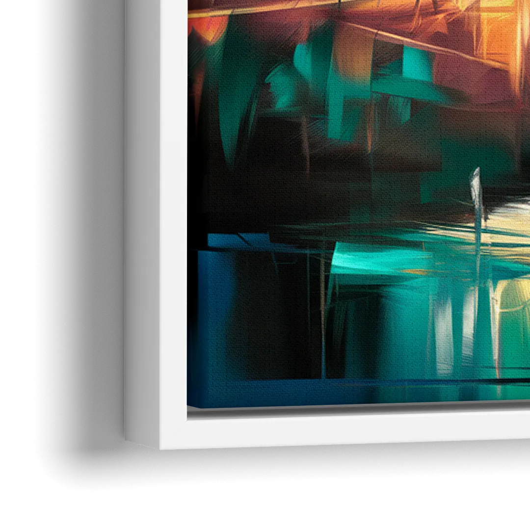 Austin Lamar Boulevard Magic - Close-Up White Frame Canvas