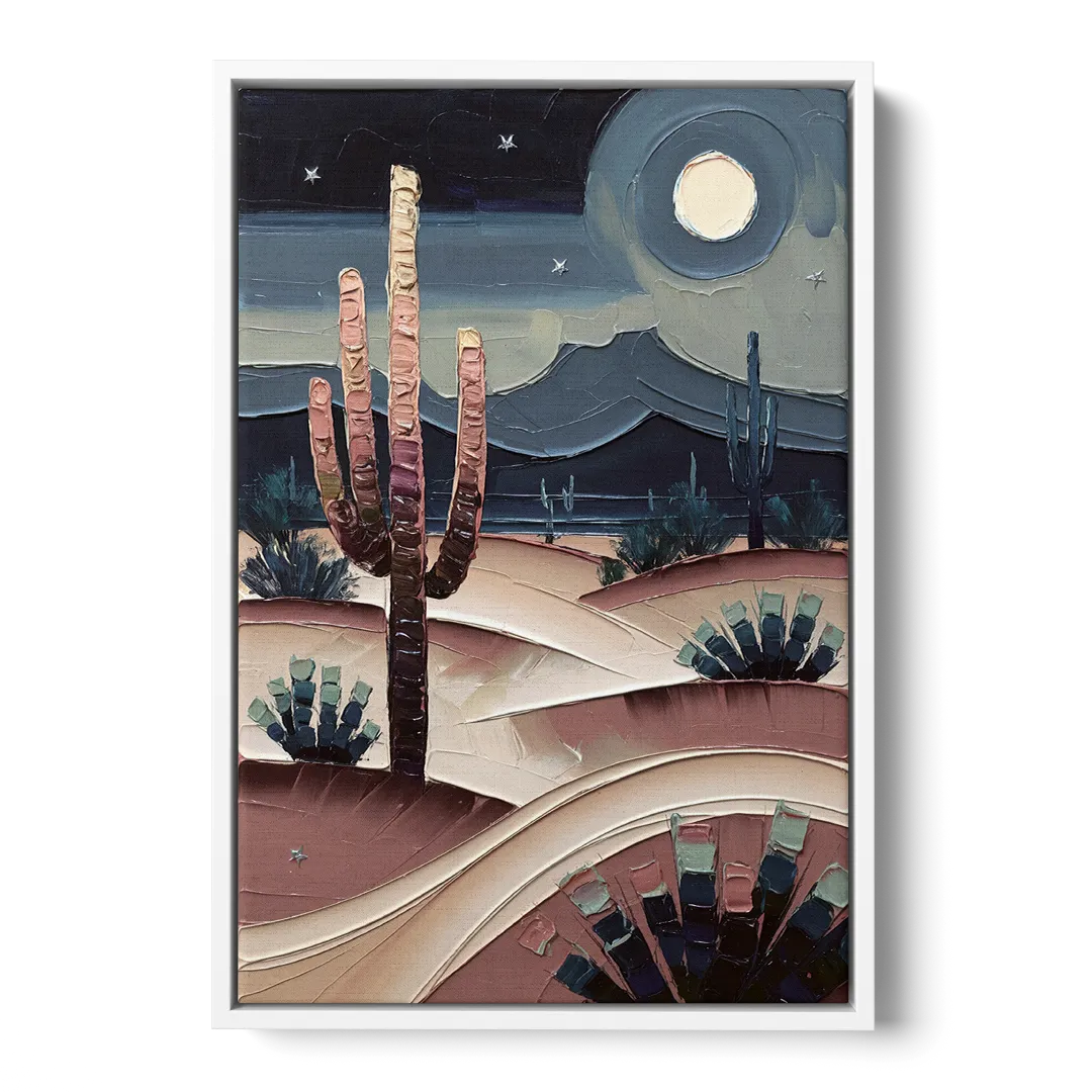 Scottsdale Desert Nights - White Frame Canvas