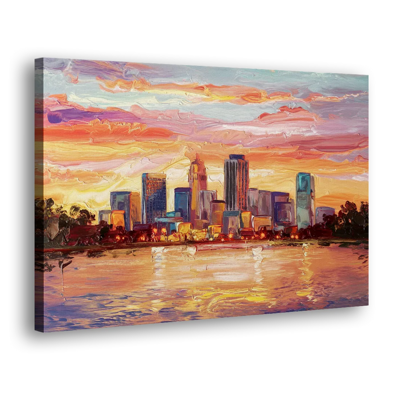 Huntsville Skyline At Sunset - Canvas Print Art Sides