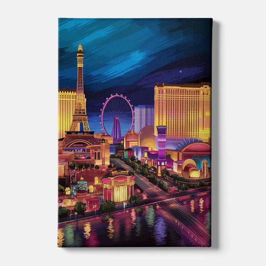 Las Vegas Skyline Panorama - Canvas Wall Art