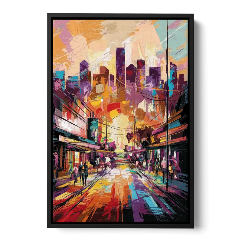 Houston Street Art Culture - Black Frame Canvas