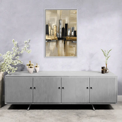 Houston Contemporary Design - Living Room White Frame Canvas