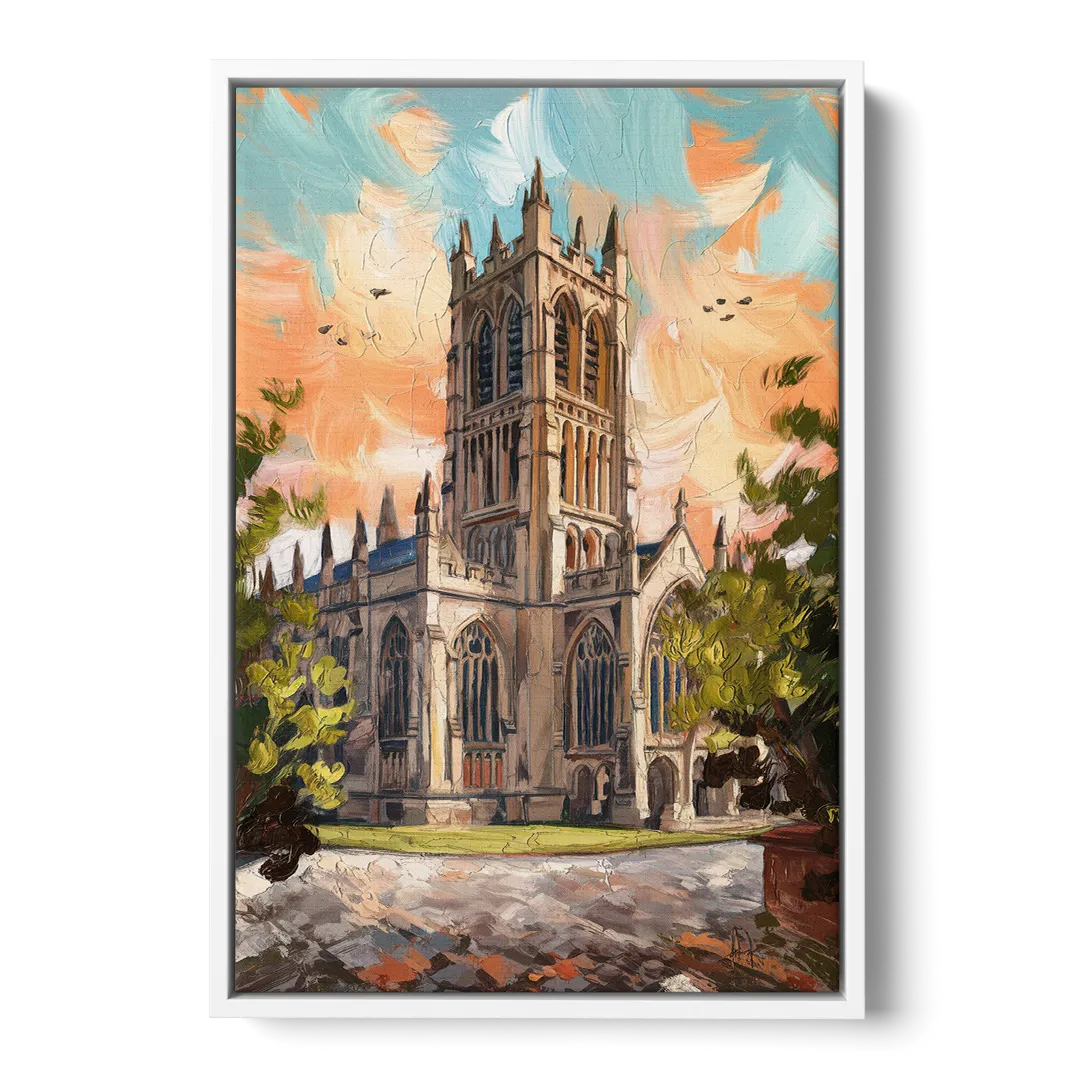 Durham Historic Architecture - White Frame Canvas