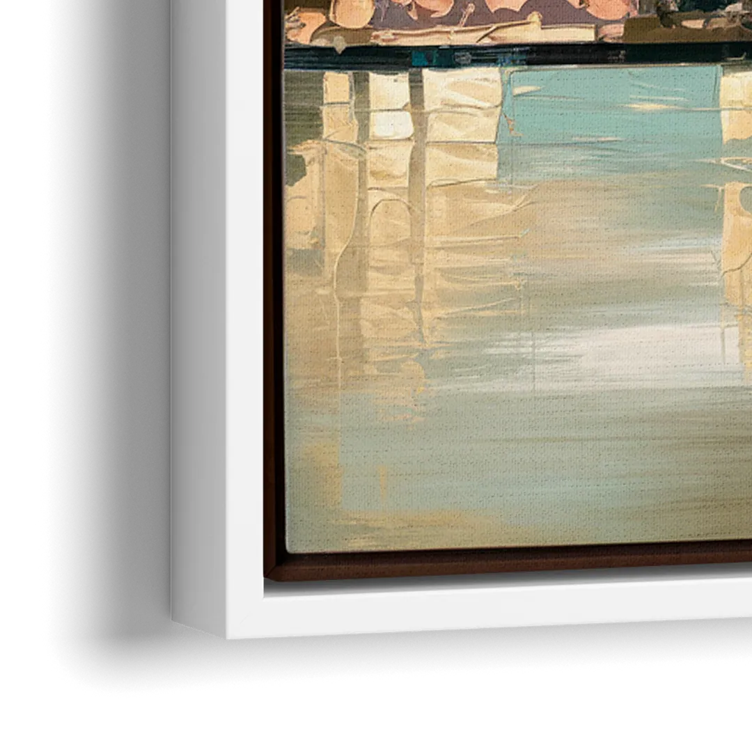 Seattle Space Needle and Cityscape - Close-Up White Frame Canvas