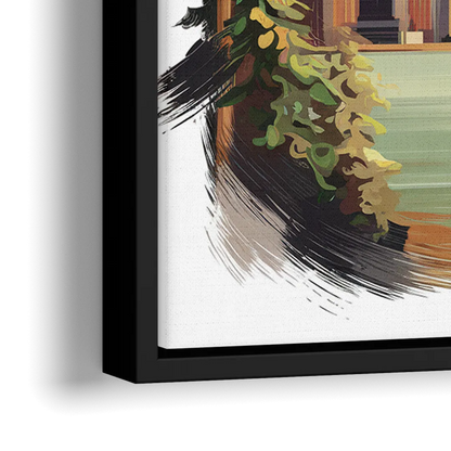 Washington Flags and Symbols - Close-Up Black Frame Canvas