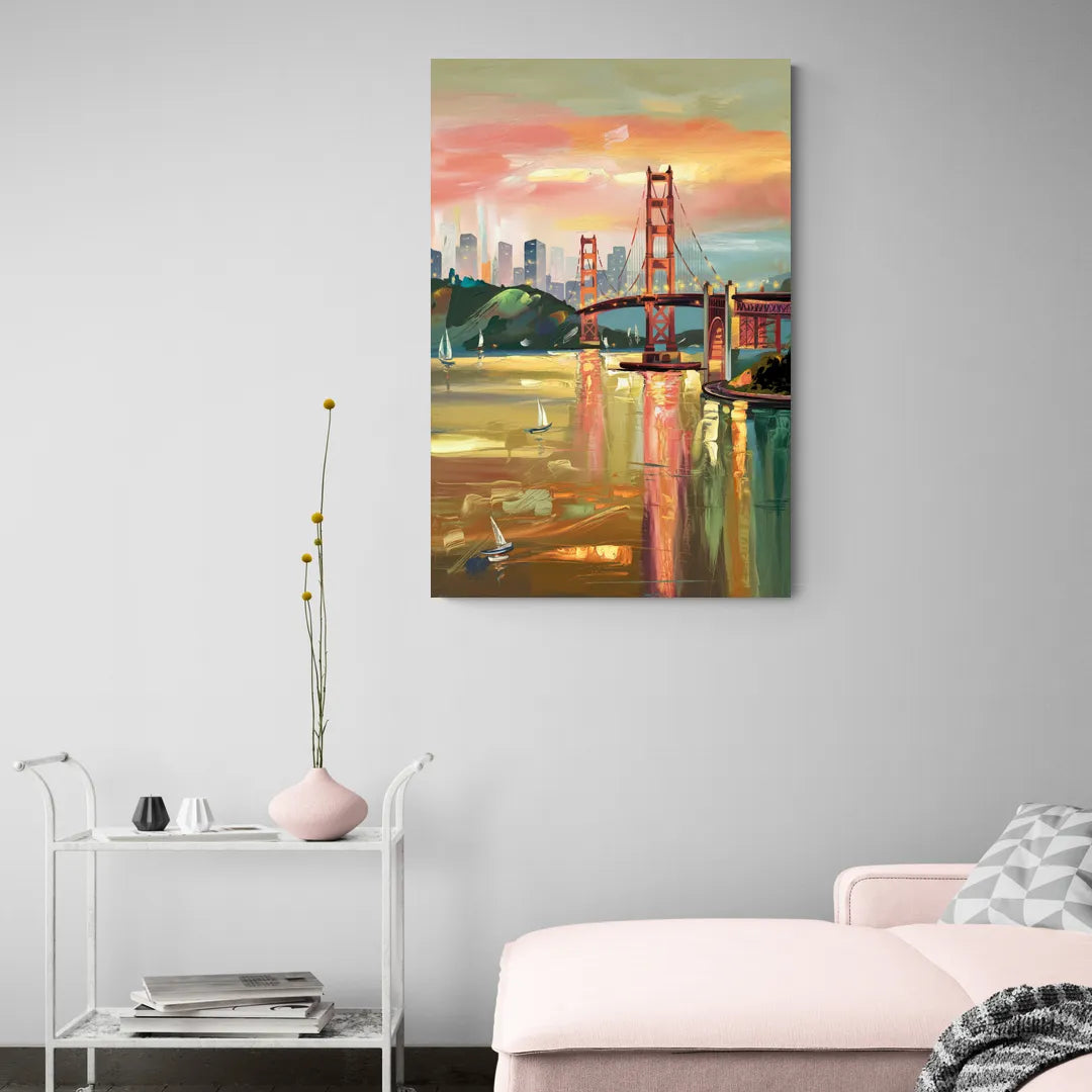 San Francisco Waterfront View - Canvas Wall Art Living Room