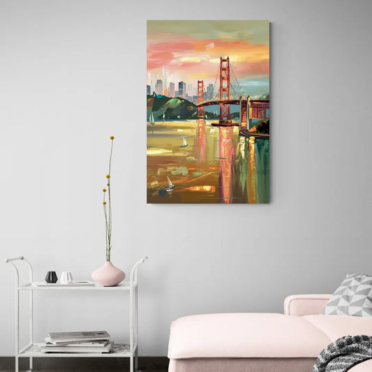 San Francisco Waterfront View - Canvas Wall Art Living Room