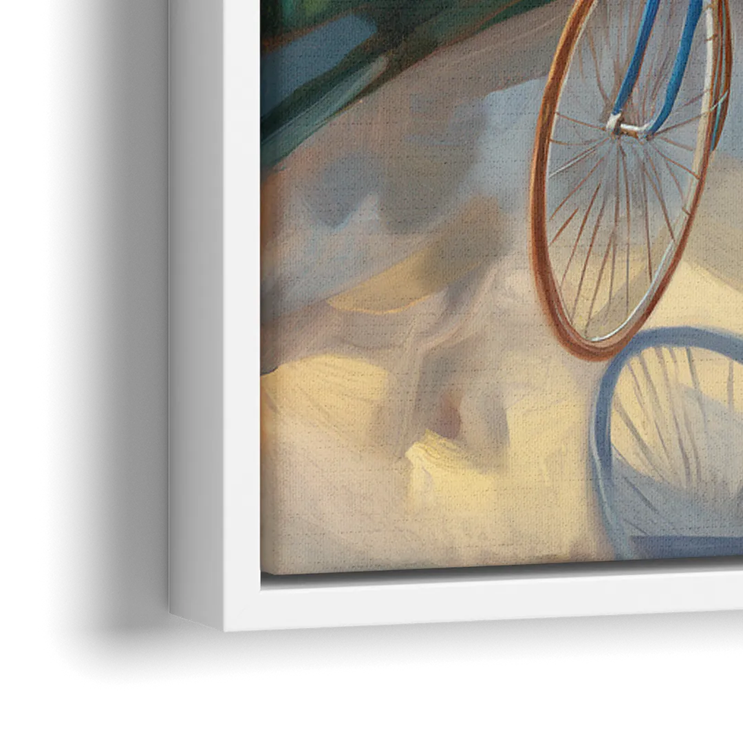 Mackinac Island Bicycle Path - Close-Up White Frame Canvas