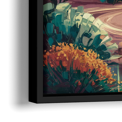 Las Vegas Desert Oasis - Close-Up Black Frame Canvas
