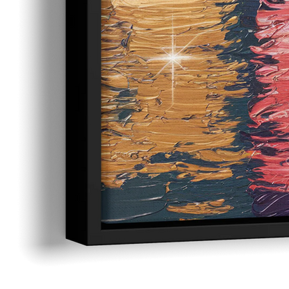 Chicago Skyline Reflections - Close-Up Black Frame Canvas