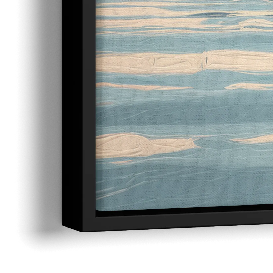 Detroit Riverwalk Serenity - Close-Up Black Frame Canvas