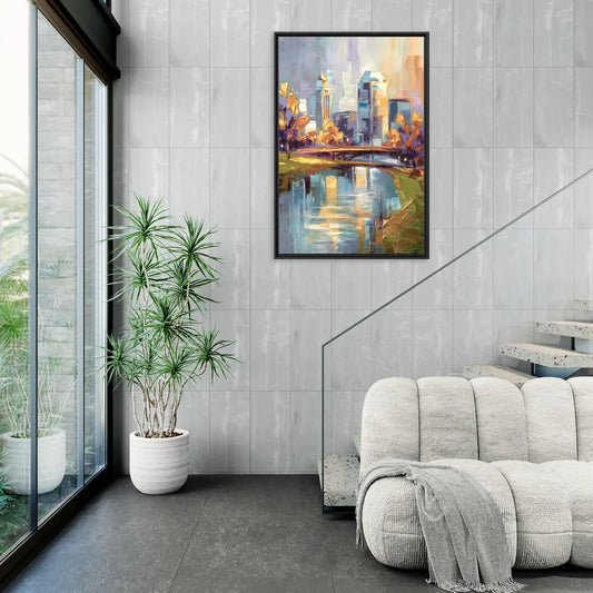 Louisville Waterfront Park - Living Room Black Frame Canvas