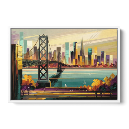 Oakland Downtown Vibes - White Frame Canvas