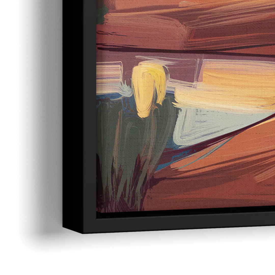 Sedona Red Rock Sunset - Close-Up Black Frame Canvas