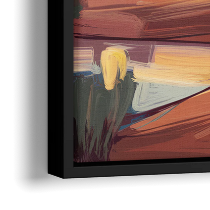 Sedona Red Rock Sunset - Close-Up Black Frame Canvas