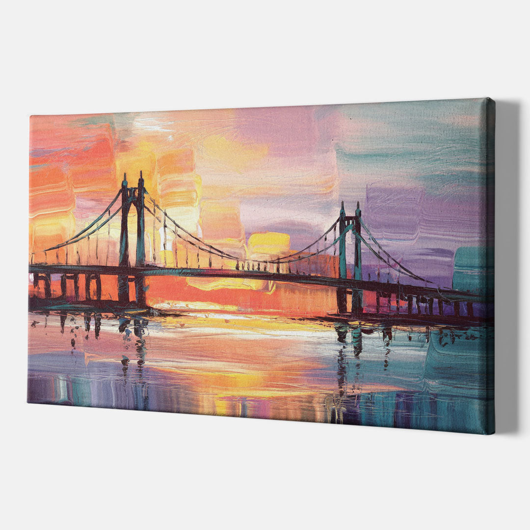Chesapeake Bridge Silhouette - Canvas Wall Art Indoor