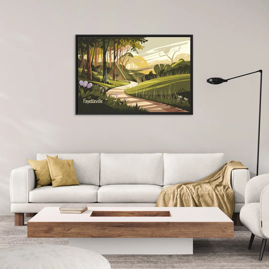 Fayetteville Scenic Trails - Living Room Black Frame Canvas