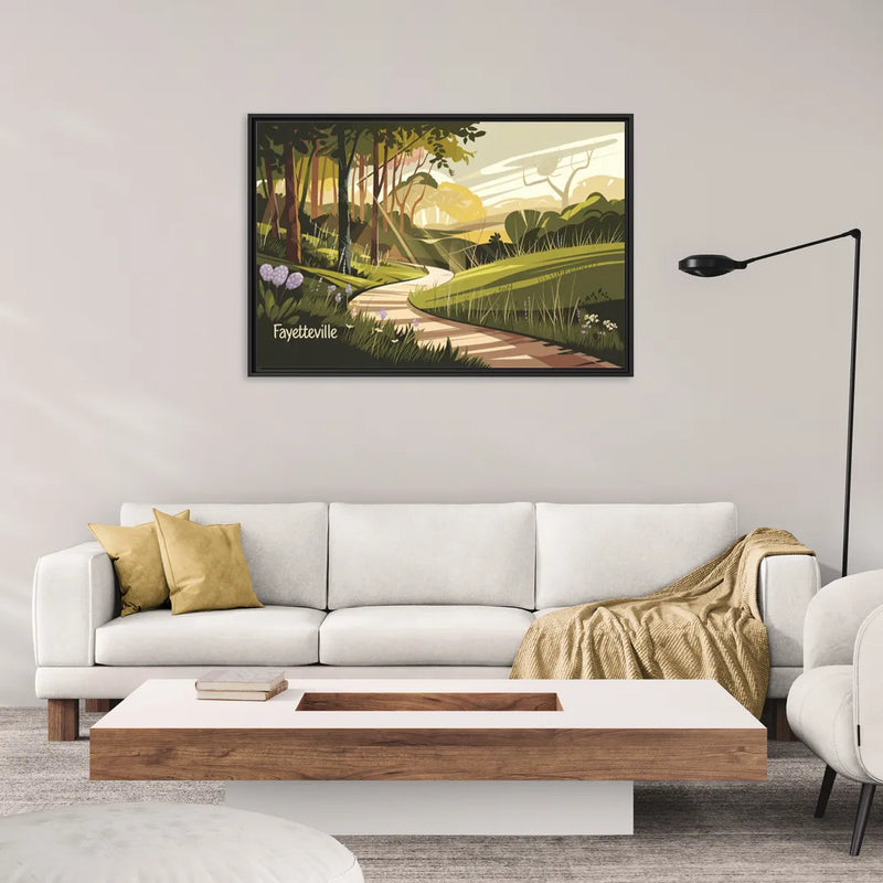 Fayetteville Scenic Trails - Living Room Black Frame Canvas