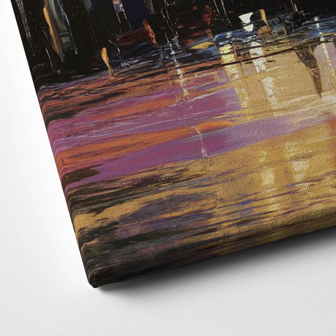 New York City Skyline At Sunset Canvas Close Up