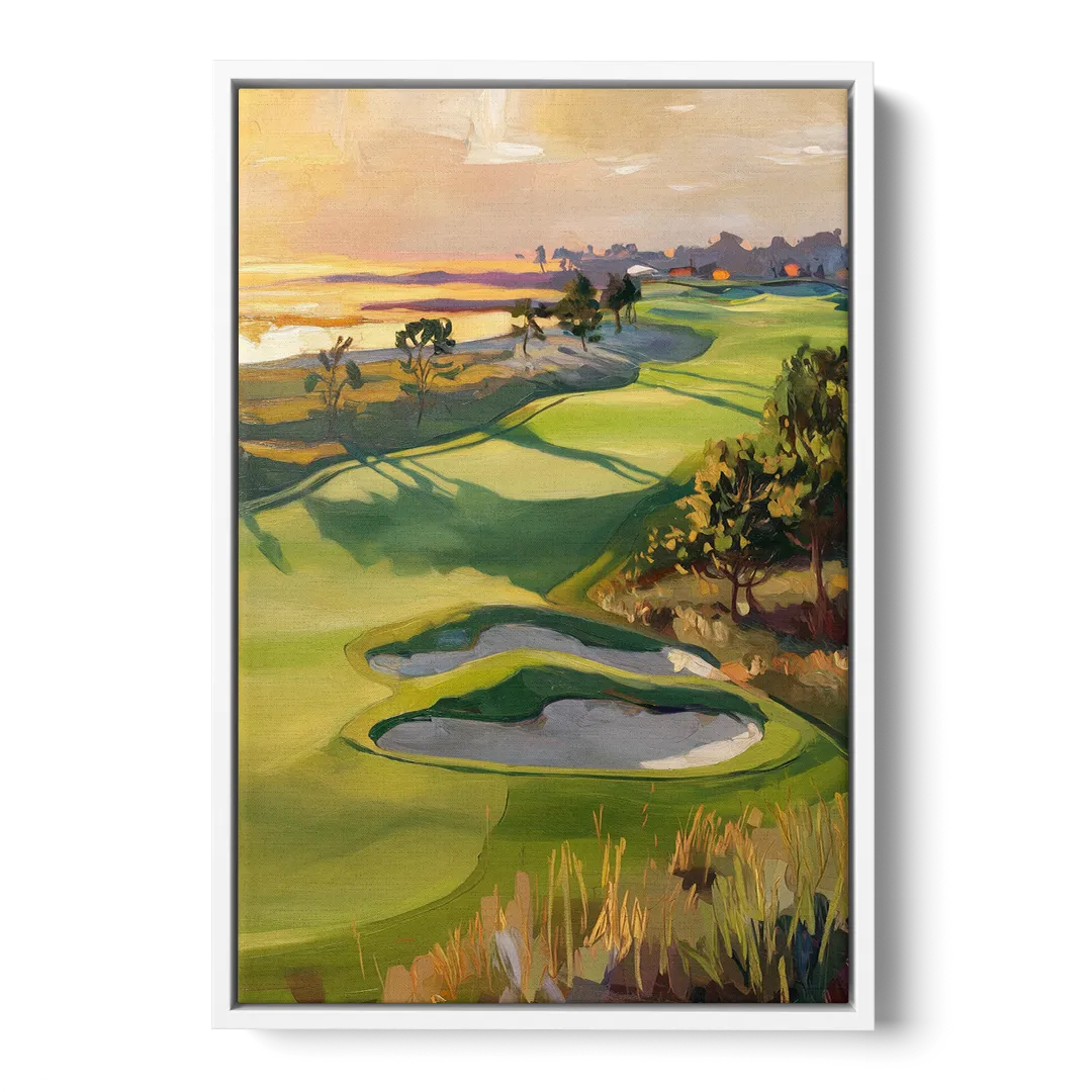 Hilton Head Island Golf Course Serenity - White Frame Canvas