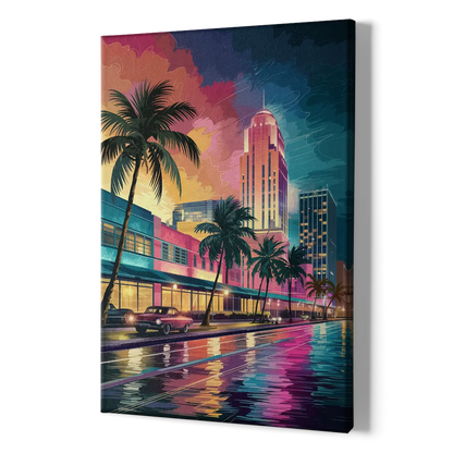 Miami Vibrant Colors - Canvas Print Art Sides