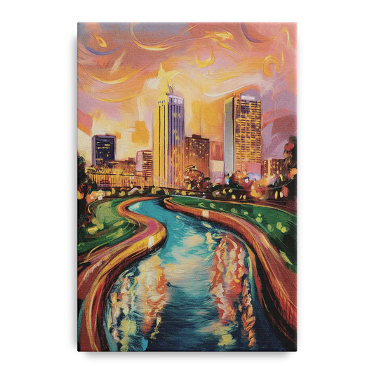 Oklahoma City Bricktown Canal - Canvas Wall Art