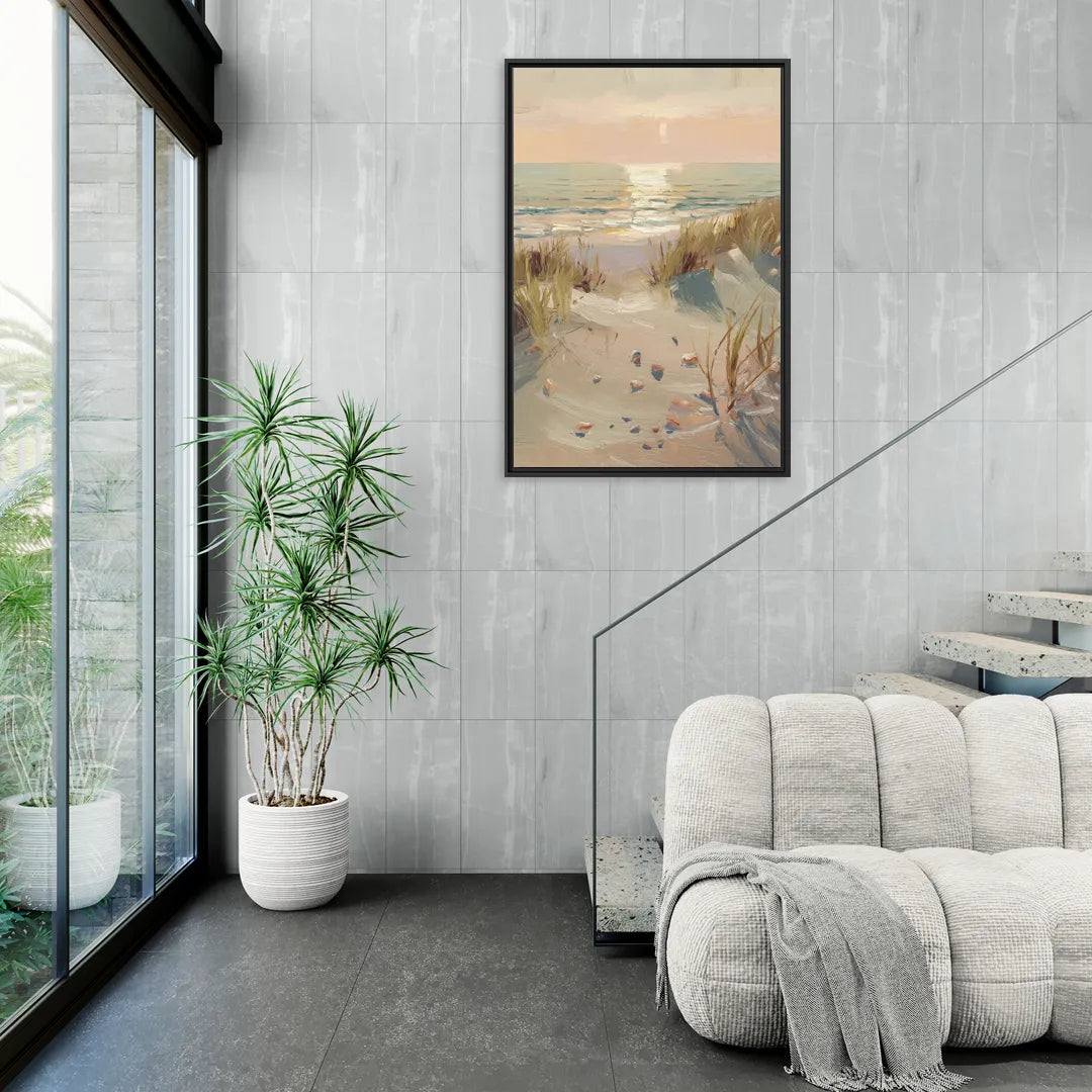 Norfolk Oceanfront Serenity - Living Room Black Frame Canvas
