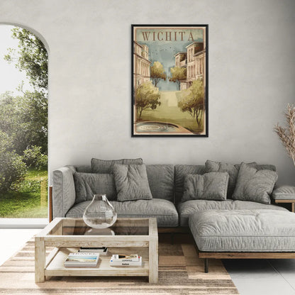 Wichita Vintage Aesthetic - Living Room Black Frame Canvas